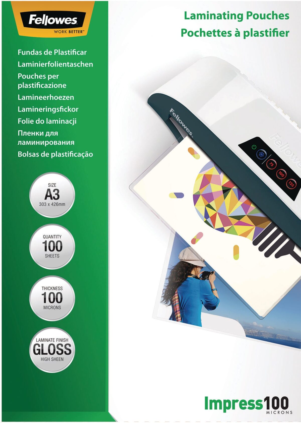 FELLOWES Laminiertasche A3 5351205 glanz, 100my 100 Stk – Hochwertig & günstig bei ShopDeca
