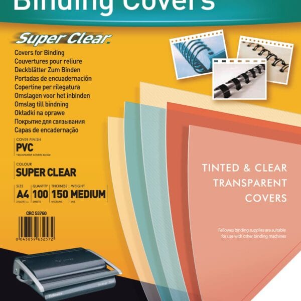 FELLOWES Deckblatt 150mic A4 5376001 transparent 100 Stück