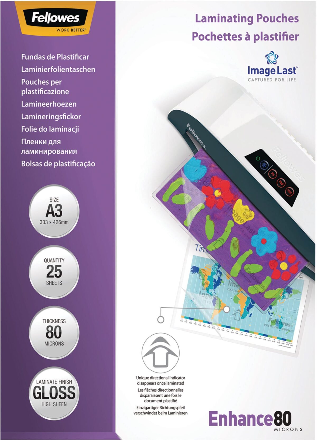 FELLOWES Laminiertasche A3 5396403 glanz, 80my 25 Stk – Hochwertig & günstig bei ShopDeca