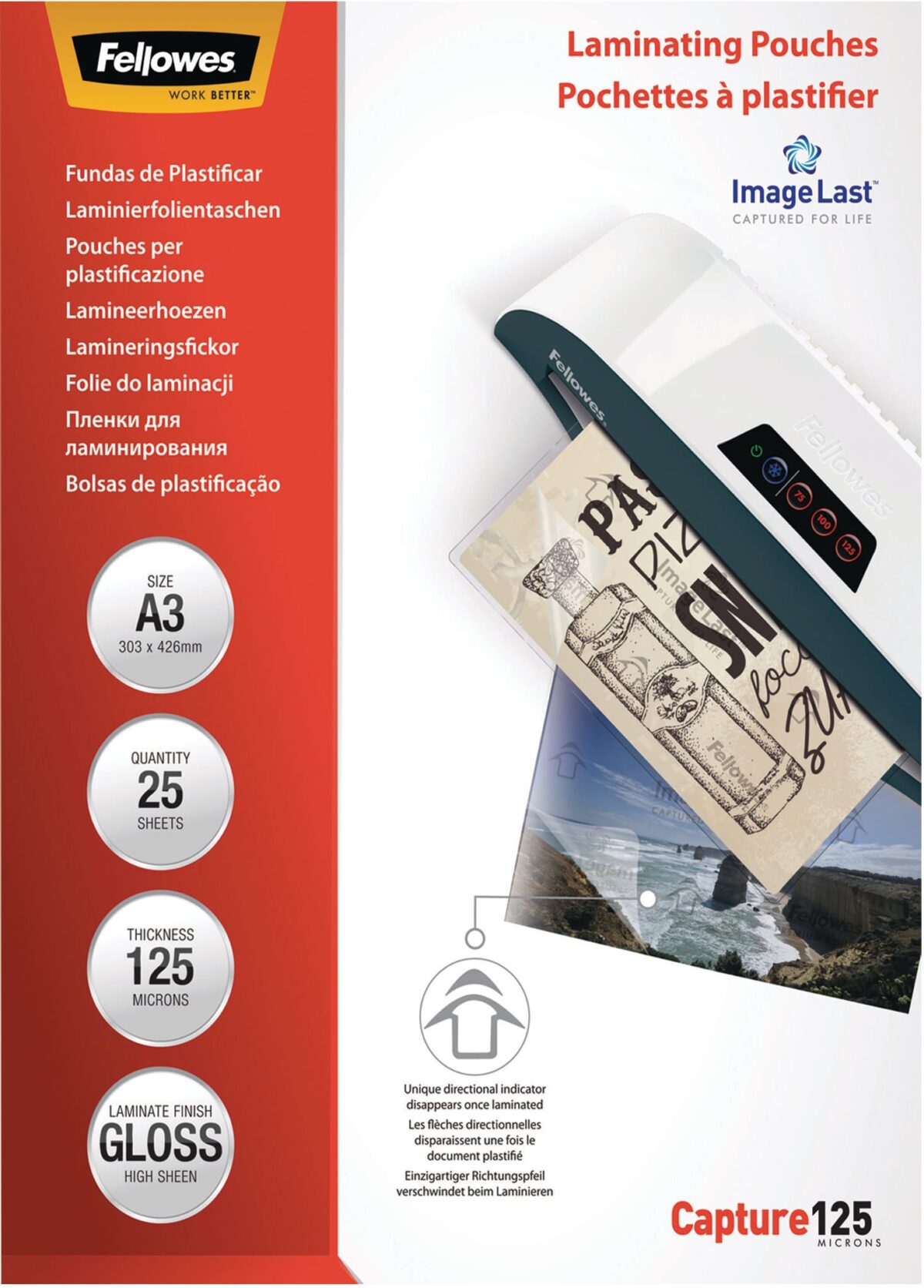 FELLOWES Laminiertasche A3 5396501 glanz, 125my 25 Stk – Hochwertig & günstig bei ShopDeca