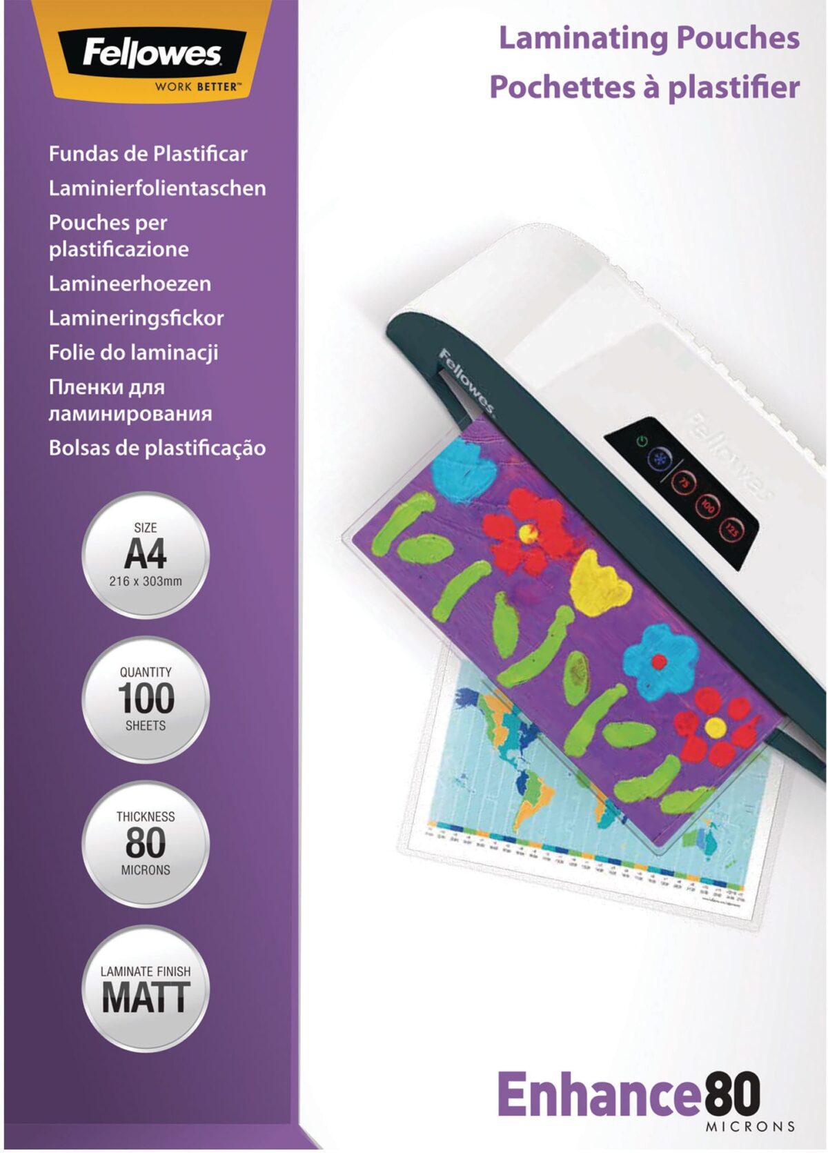 FELLOWES Laminiertasche A4 5452103 matt, 80my 100 Stk – Hochwertig & günstig bei ShopDeca
