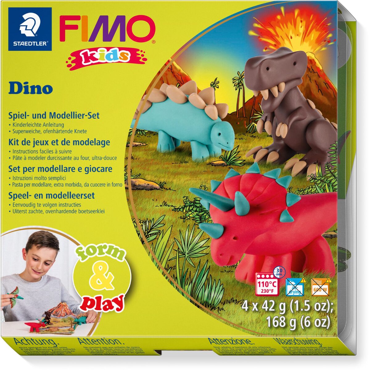 FIMO Kids form&play 4x42g 803407LY Set Dino – Hochwertig & günstig bei ShopDeca