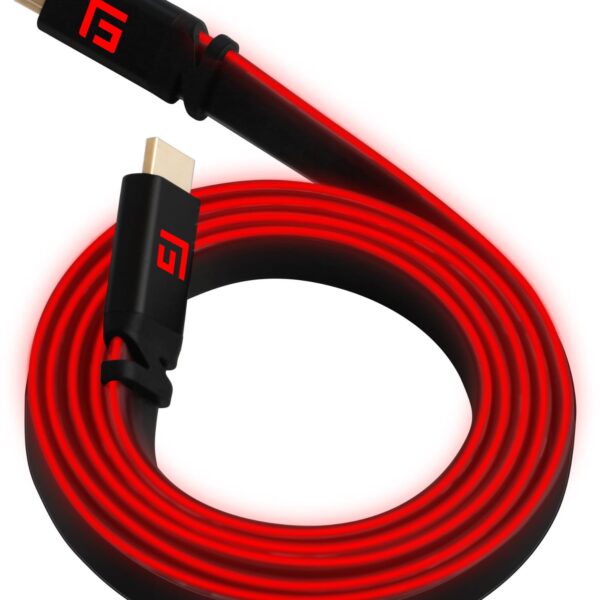 FLOAT GRIP High-Speed LED HDMI Cable FG-HDMILED-300-RED 3M, v2.1 Red