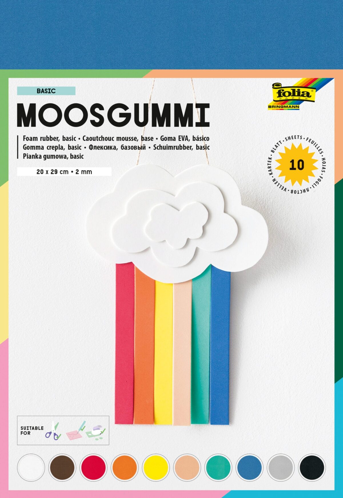 FOLIA Moosgummi 231009 ass. 10 Blatt – Hochwertig & günstig bei ShopDeca