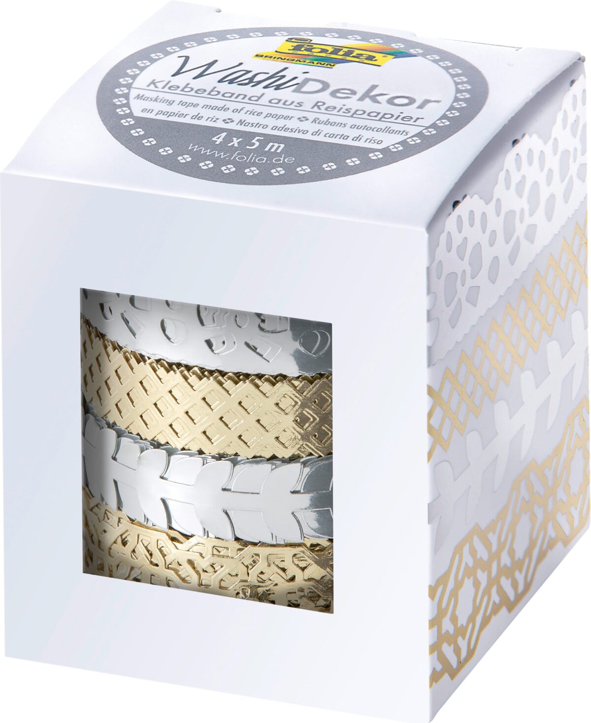 FOLIA Washi Tape Set 4 silver/gold 29402 15mmx5m, 4 Stück – Hochwertig & günstig bei ShopDeca