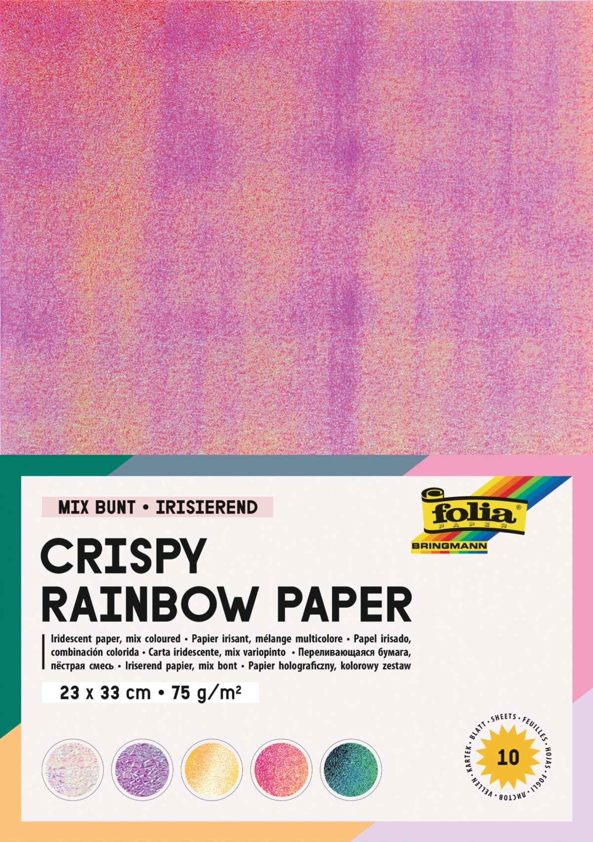 FOLIA Regenbogenpapier 75g,23x33cm 310409 Crispy, Mix Bunt – Hochwertig & günstig bei ShopDeca