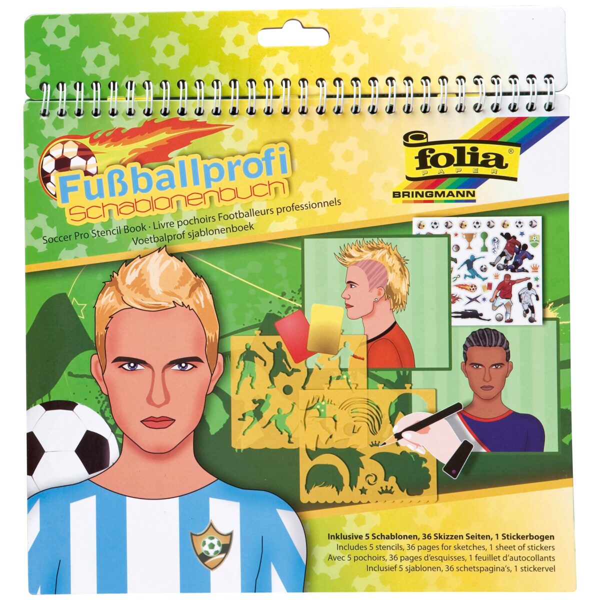 FOLIA Schablonenbuch Fussballprofi 41205 gross, 5 Stück, 36 Seiten – Hochwertig & günstig bei ShopDeca