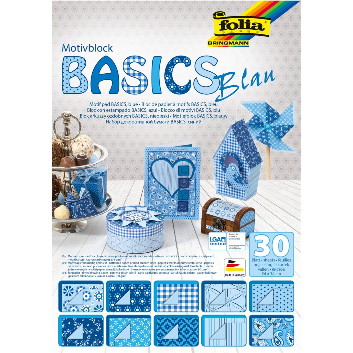 FOLIA Motivblock Basic 46449 blau, 30 Blatt – Hochwertig & günstig bei ShopDeca
