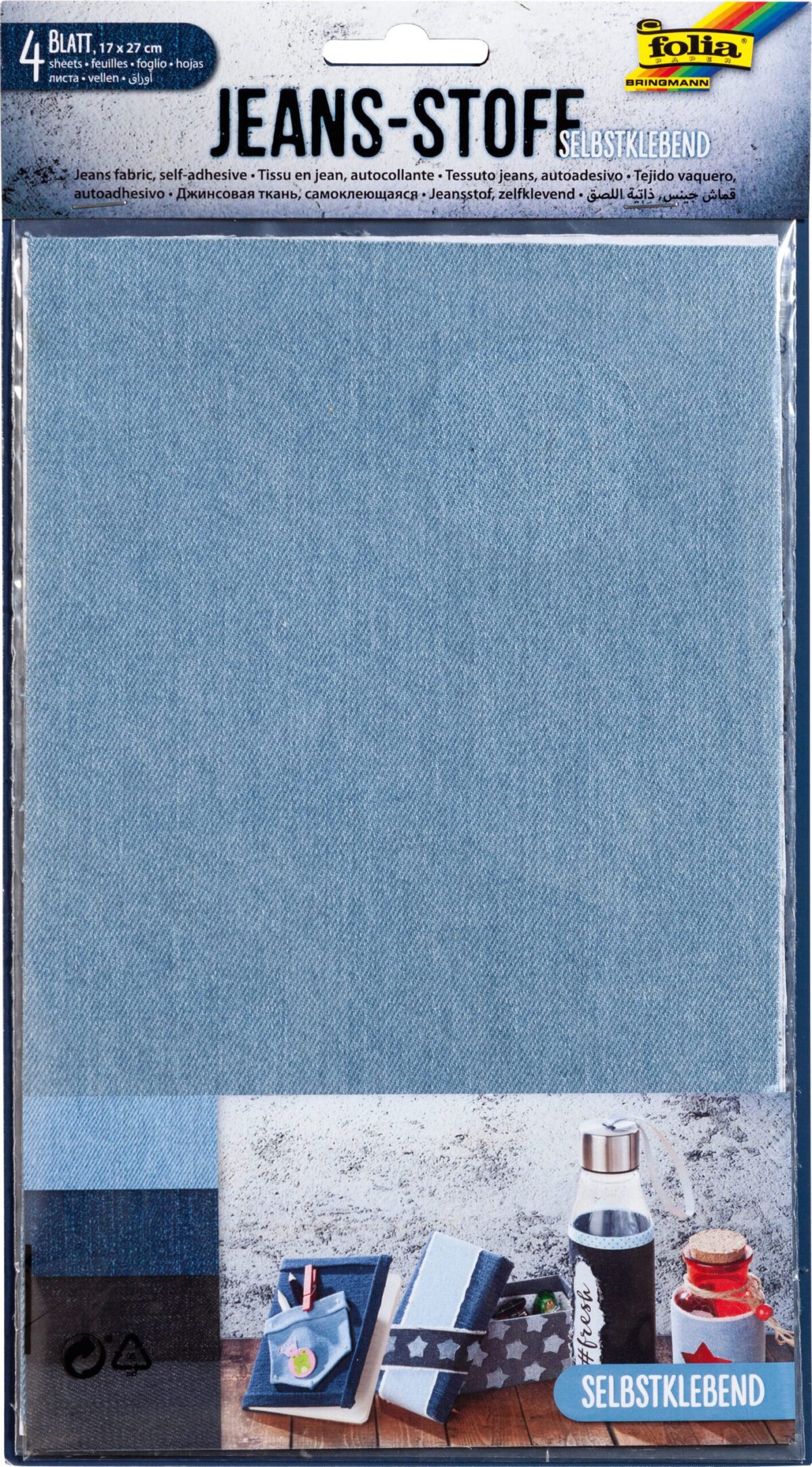 FOLIA Jeans-Stoff selbstklebend 57549 17x27cm 4 Blatt – Hochwertig & günstig bei ShopDeca