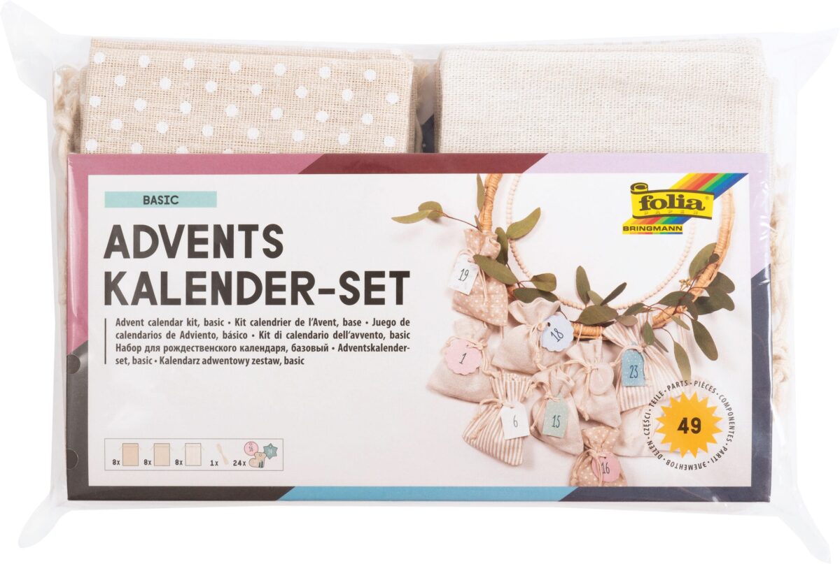 FOLIA Adventskalender Set 10x13cm 64121 Stoffbeutel 49-teilig – Hochwertig & günstig bei ShopDeca