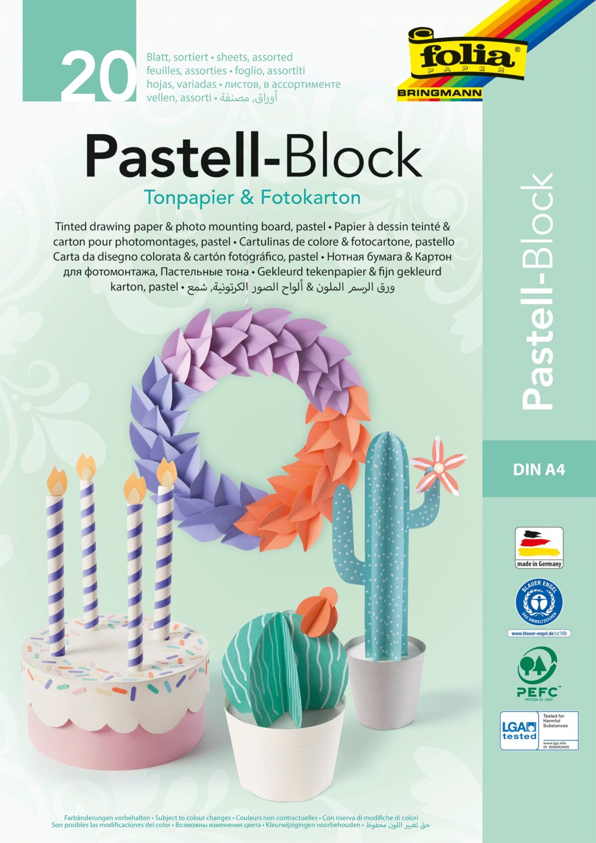 FOLIA SE Kombi-Block A4 678 pastell, 20 Blatt ass. – Hochwertig & günstig bei ShopDeca