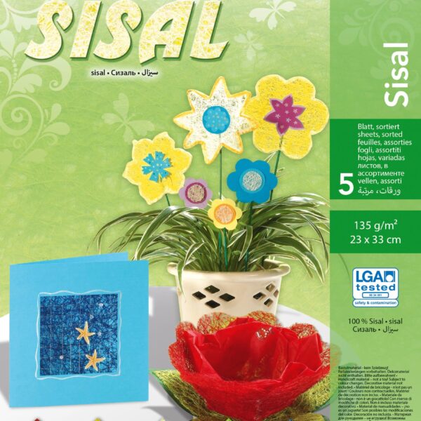 FOLIA Sisal 135g 850409 23x33cm 5 Blatt