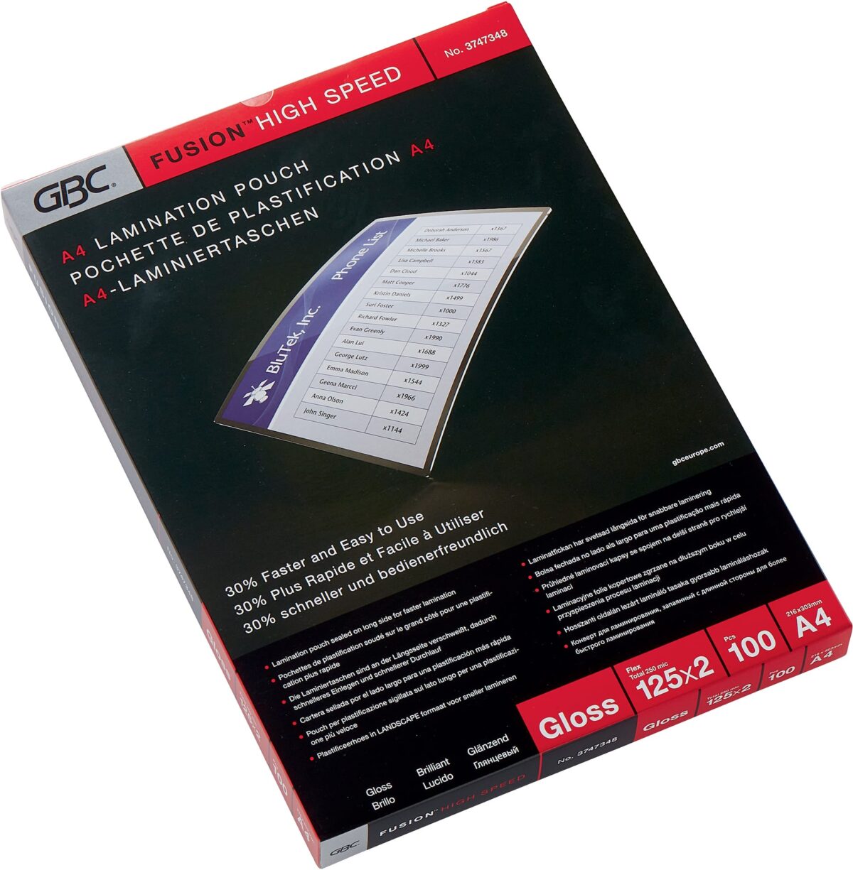 GBC Laminiertasche A4 3747348 glanz, 125my 100 Stk – Hochwertig & günstig bei ShopDeca