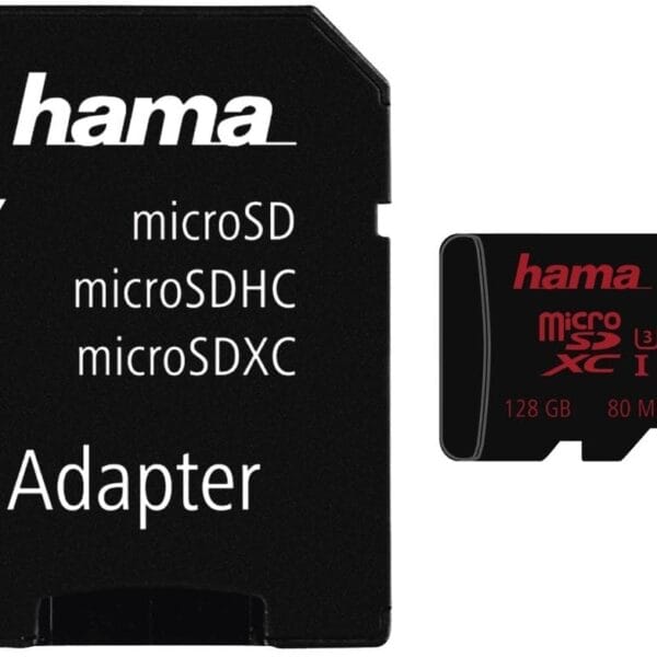 HAMA microSDXC 128GB UHS Speed 181002 Class 3 UHS-I 80MB/s, Adapter