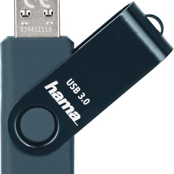 HAMA USB-Stick Rotate 182465 3.0, 128GB, 90MB/s, Petrol