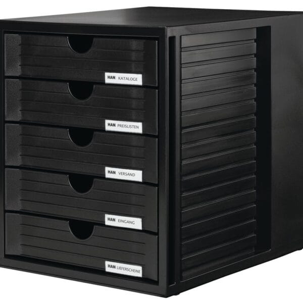 HAN Systemboxen 5 Fächer 1450-13 schwarz/schwarz