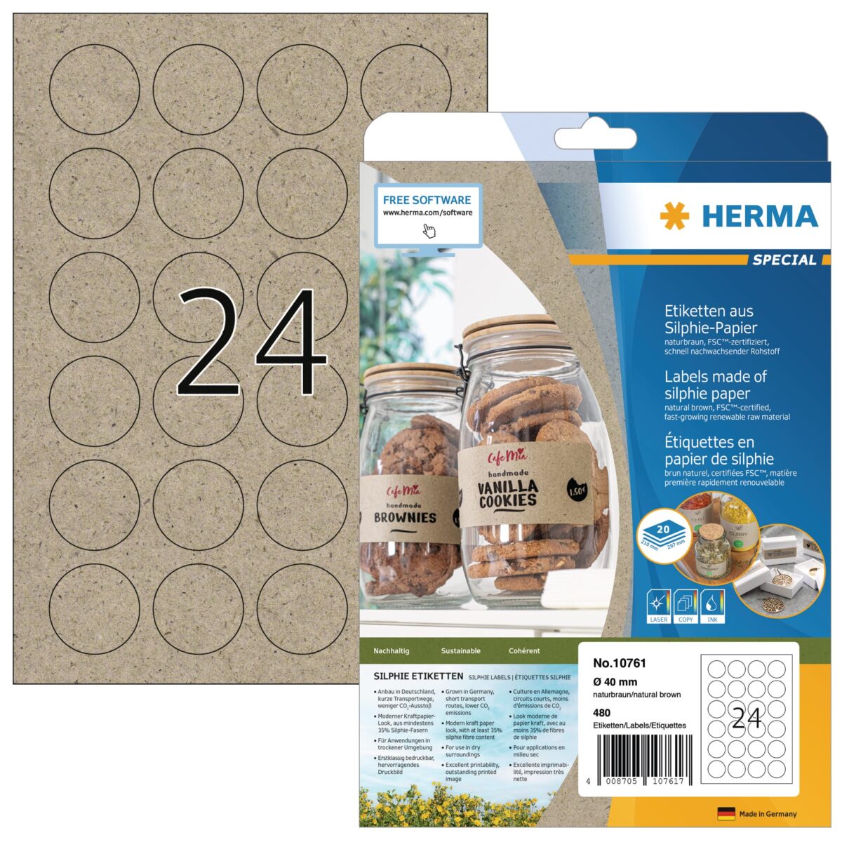 HERMA Etiketten rund 40 mm 10761 aus Silphie-Papier 480 Stück – Hochwertig & günstig bei ShopDeca