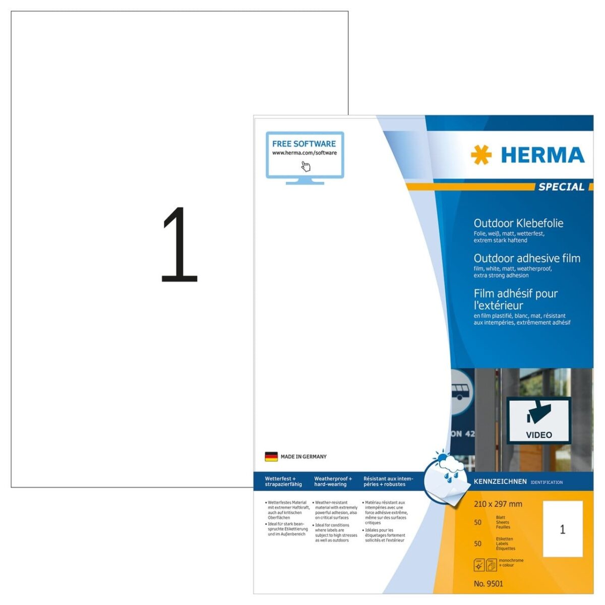 HERMA Outdoor Etiketten A4 9501 weiss 50 Stück – Hochwertig & günstig bei ShopDeca