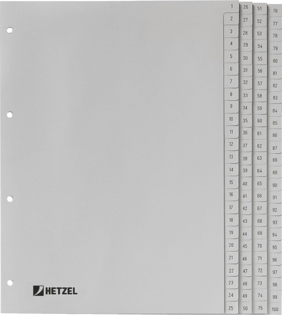 HETZEL Register PP A4 721311 grau 1-100 – Hochwertig & günstig bei ShopDeca