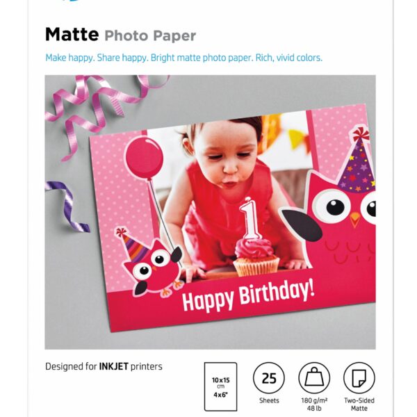 HP HP Matte Photo Paper 10x15cm 7HF70A InkJet, 180g 25 Blatt
