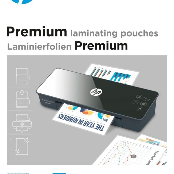 HP Laminiertaschen 9124 Premium, A4, 125 Mic