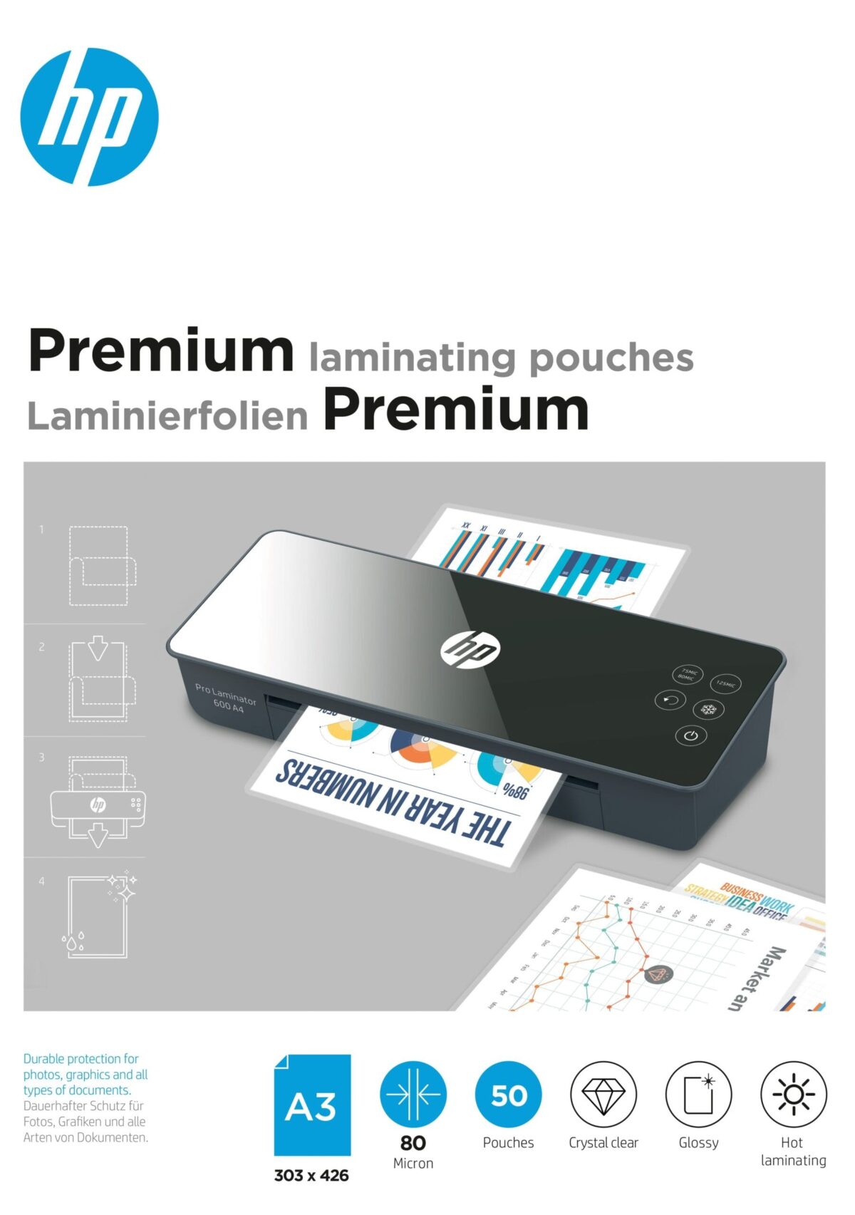 HP Laminiertaschen 9126 Premium, A3, 80 Mic – Hochwertig & günstig bei ShopDeca