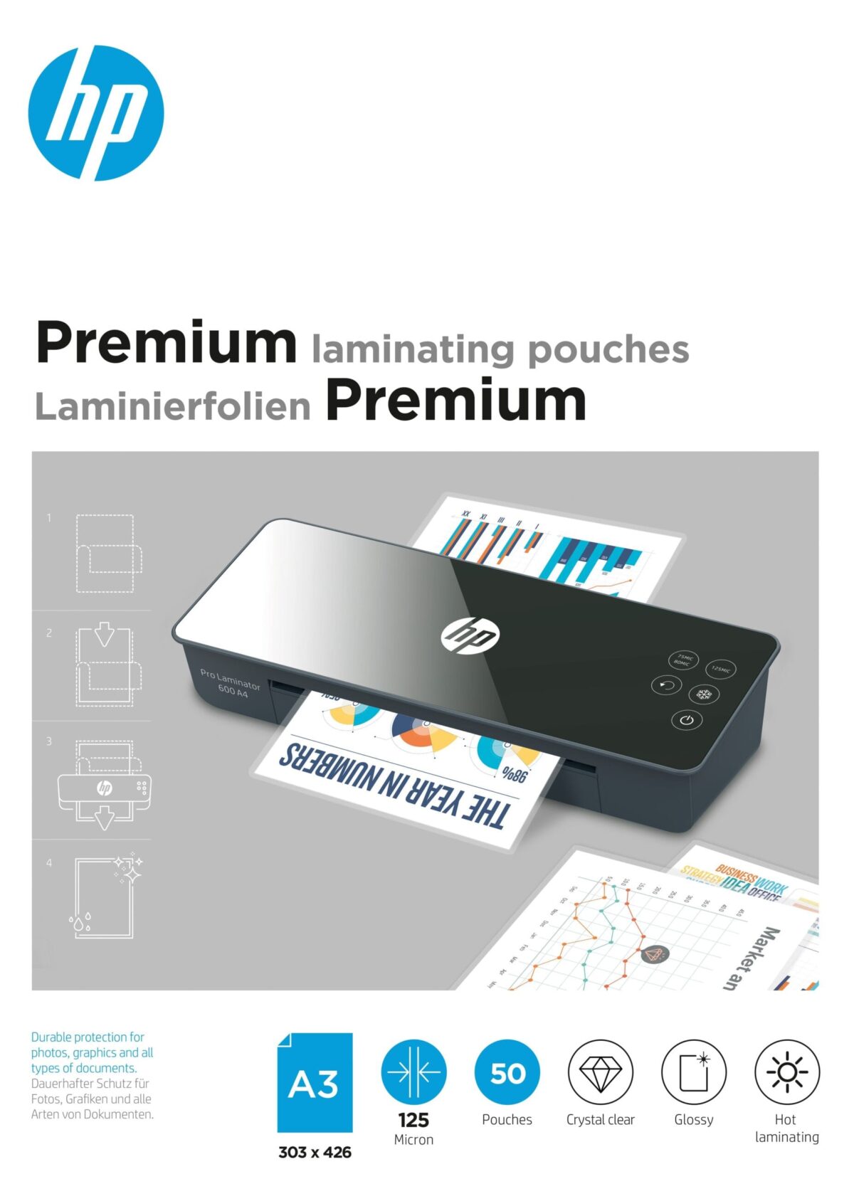 HP Laminiertaschen 9127 Premium, A3, 125 Mic – Hochwertig & günstig bei ShopDeca