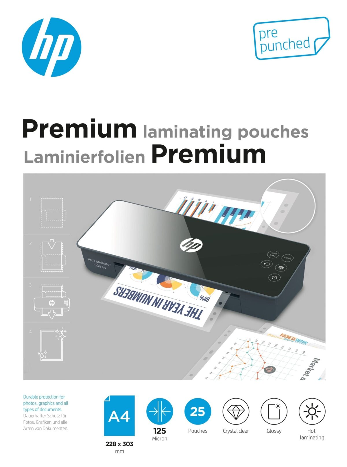 HP Laminiertaschen B A4, vorgestanzt, 120 Mic – Hochwertig & günstig bei ShopDeca