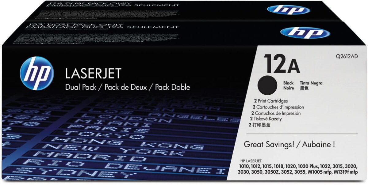 HP Toner-Modul 12A schwarz Q2612AD LaserJet 1010 2 Stück – Hochwertig & günstig bei ShopDeca