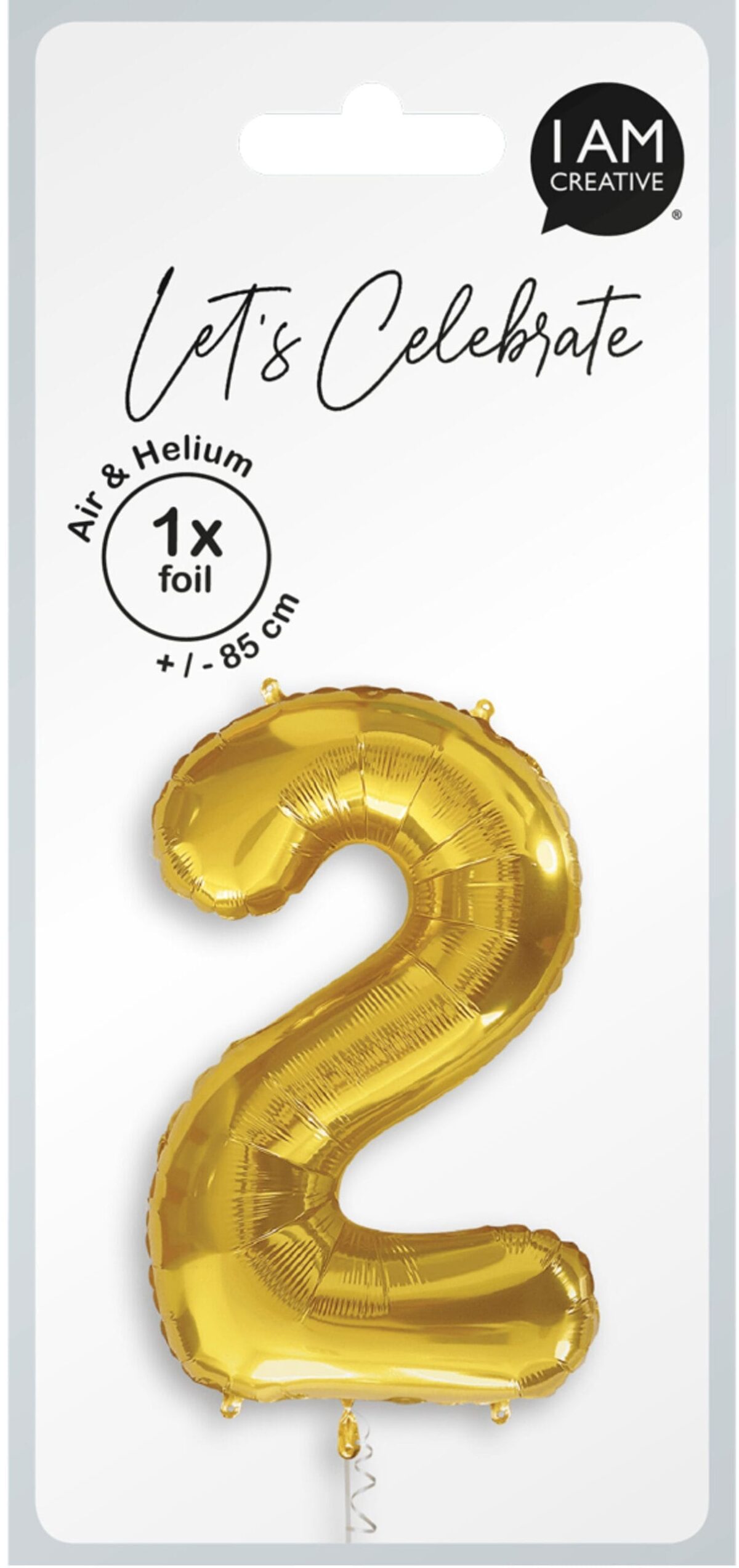 I AM CREATIVE Folienballon Zahl 2 85cm 1000-1047 gold – Hochwertig & günstig bei ShopDeca