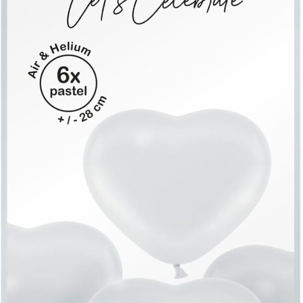 I AM CREATIVE Ballons Herz 27cm 1000-1074 weiss 6 Stück