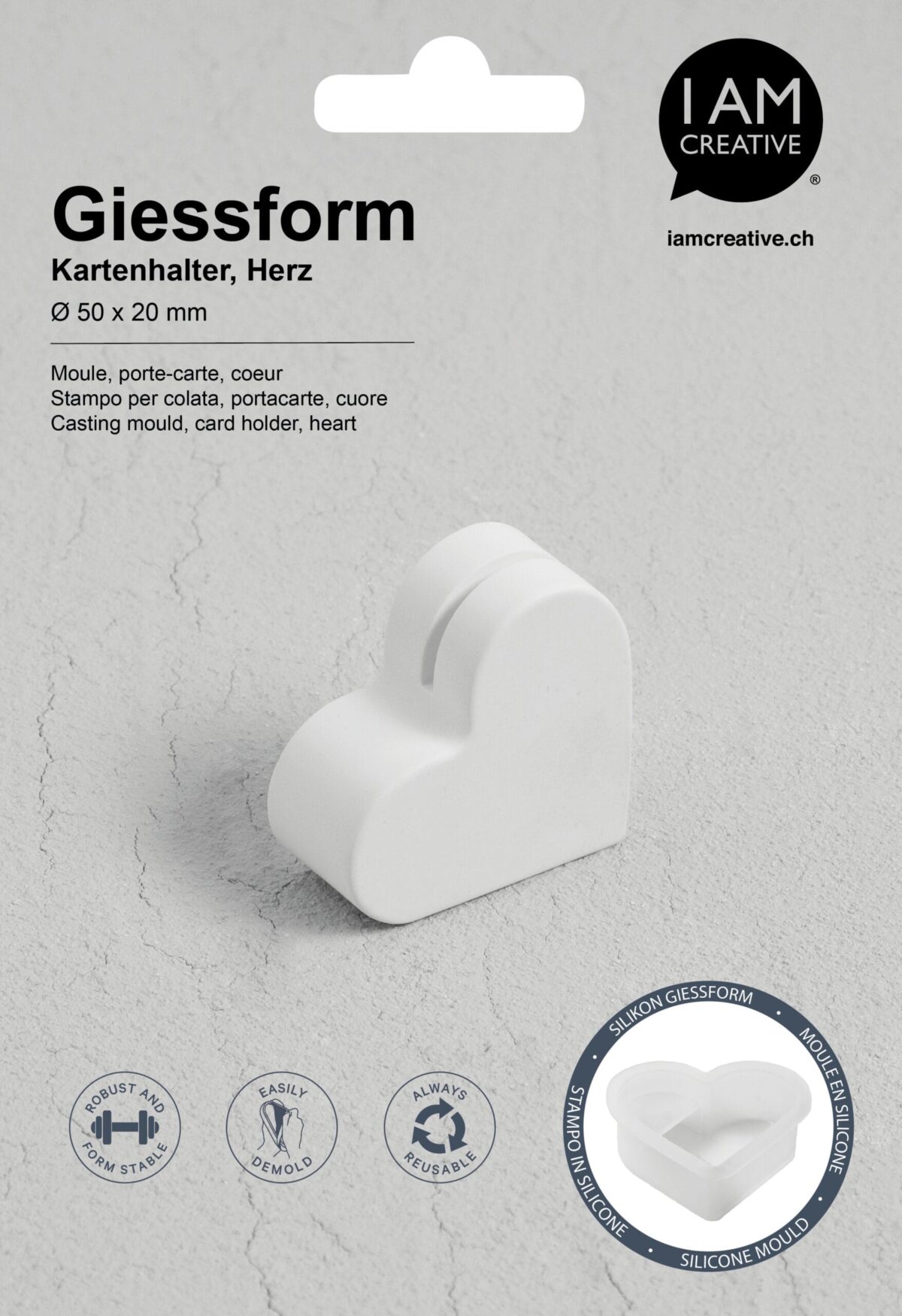 I AM CREATIVE Silikon Giessform 1704.24 Kartenhalter Herz – Hochwertig & günstig bei ShopDeca
