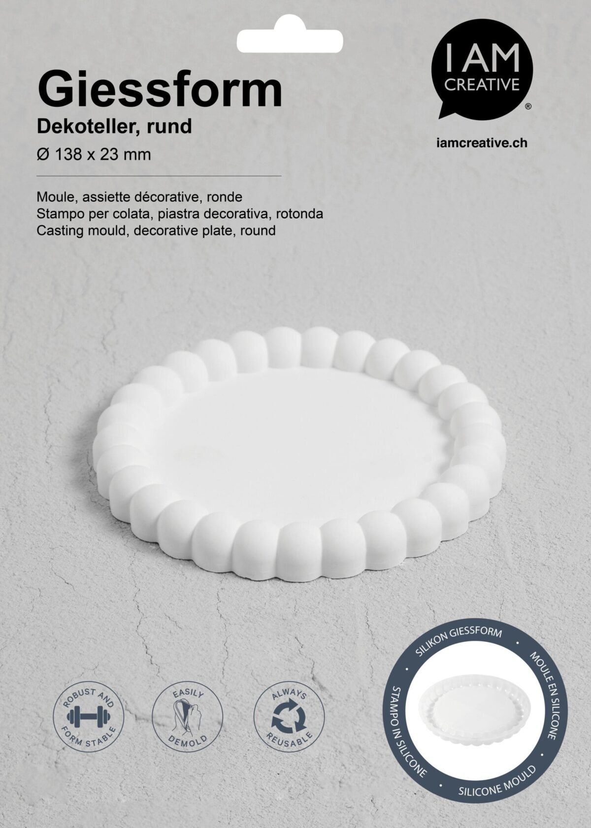 I AM CREATIVE Silikon Giessform 1704.31 Dekoteller rund – Hochwertig & günstig bei ShopDeca