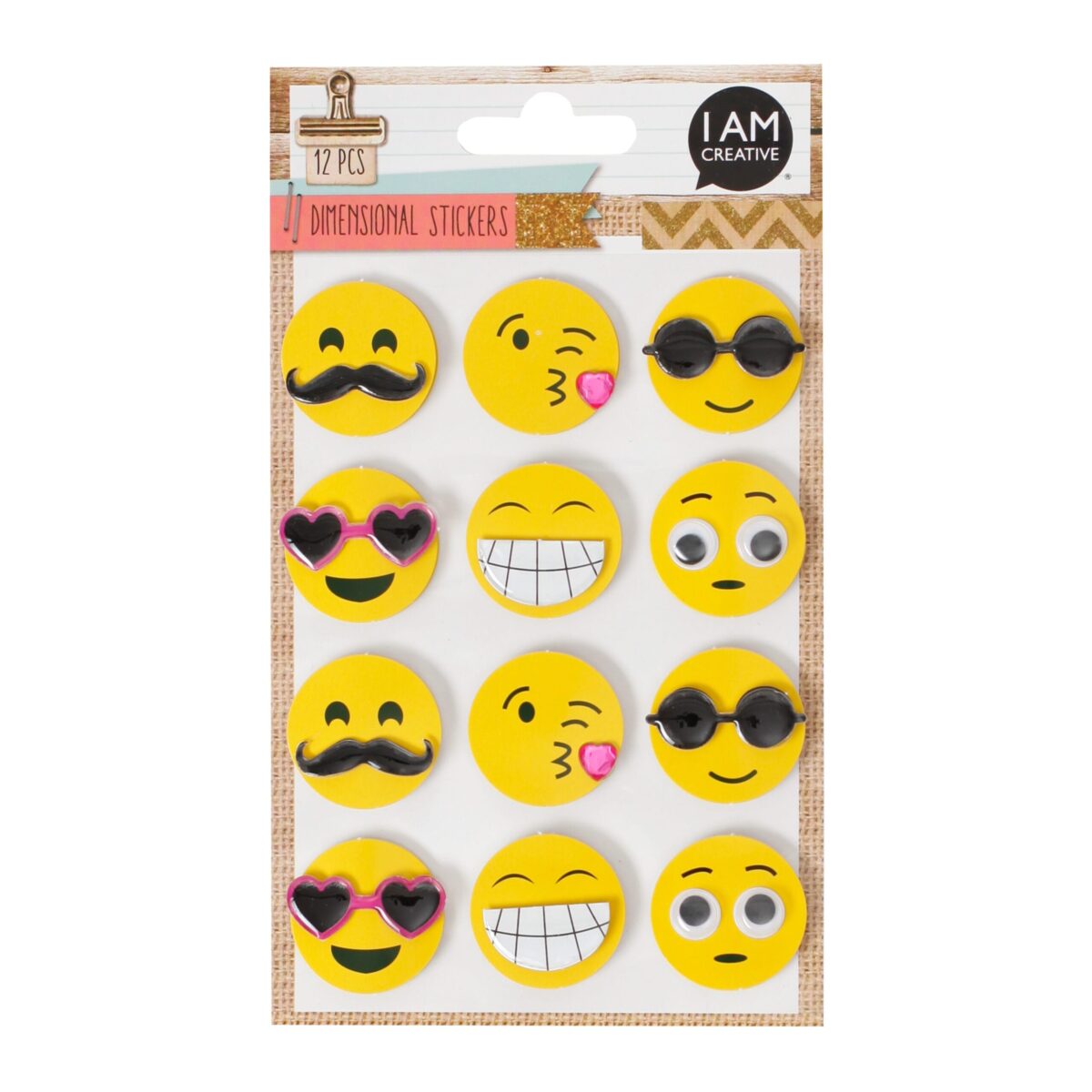 I AM CREATIVE 3D Aufkleber Emojis 4087.464 12 Stück – Hochwertig & günstig bei ShopDeca