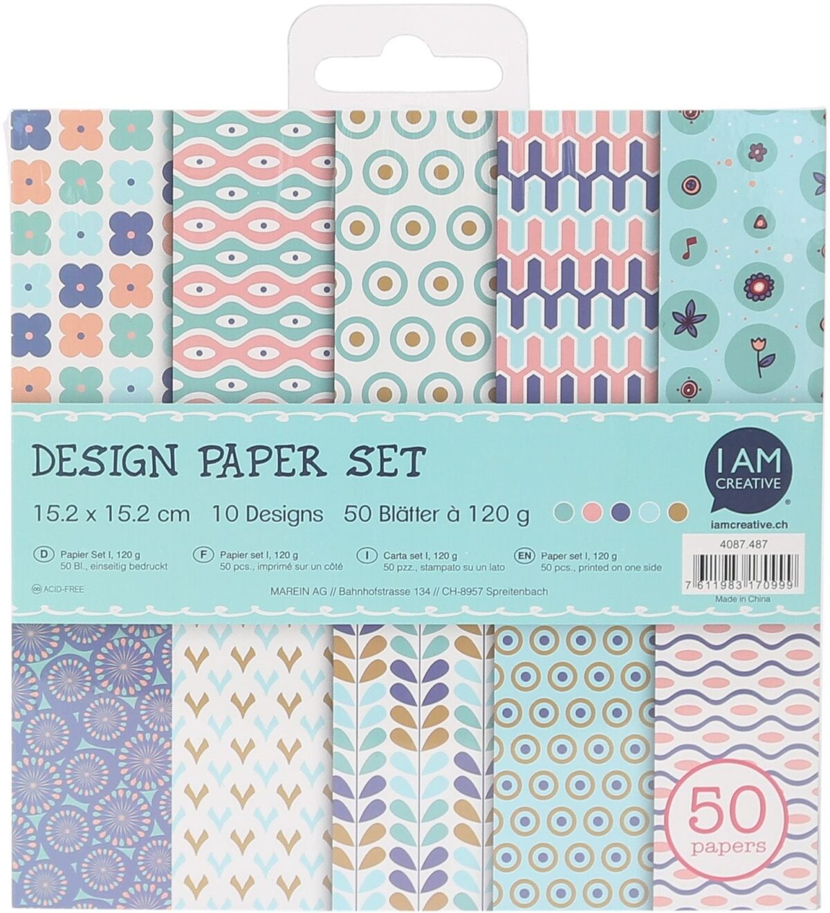 I AM CREATIVE Design Paper Set I 4087.487 50 Blatt, pastell – Hochwertig & günstig bei ShopDeca