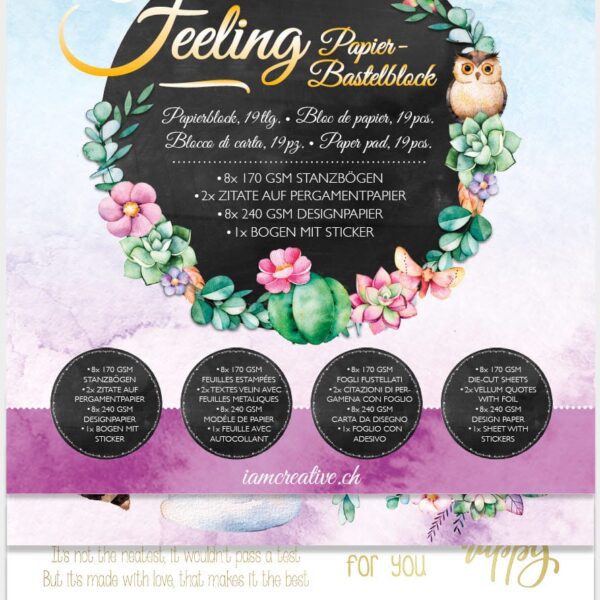 I AM CREATIVE Papier-Bastelblock 4087.598 Feeling