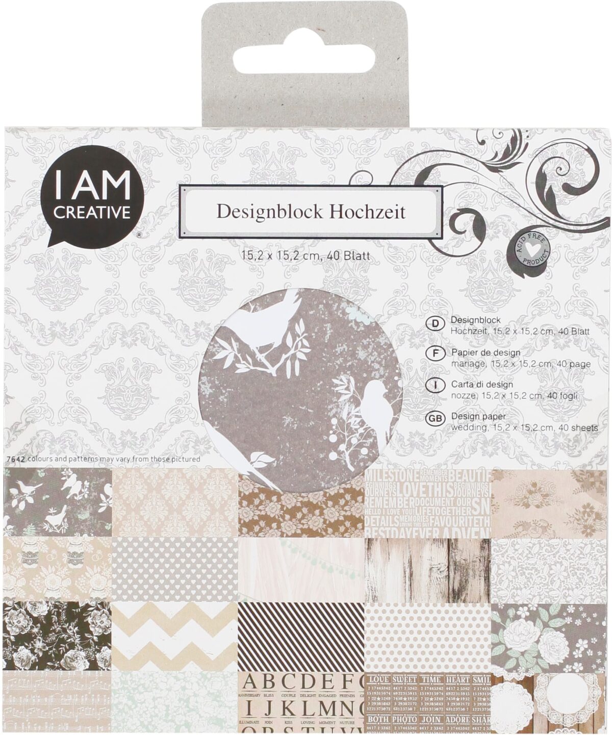 I AM CREATIVE Design Papier Set 4088.1 Hochzeit 15.2x15.2cm, 40 Stk. – Hochwertig & günstig bei ShopDeca