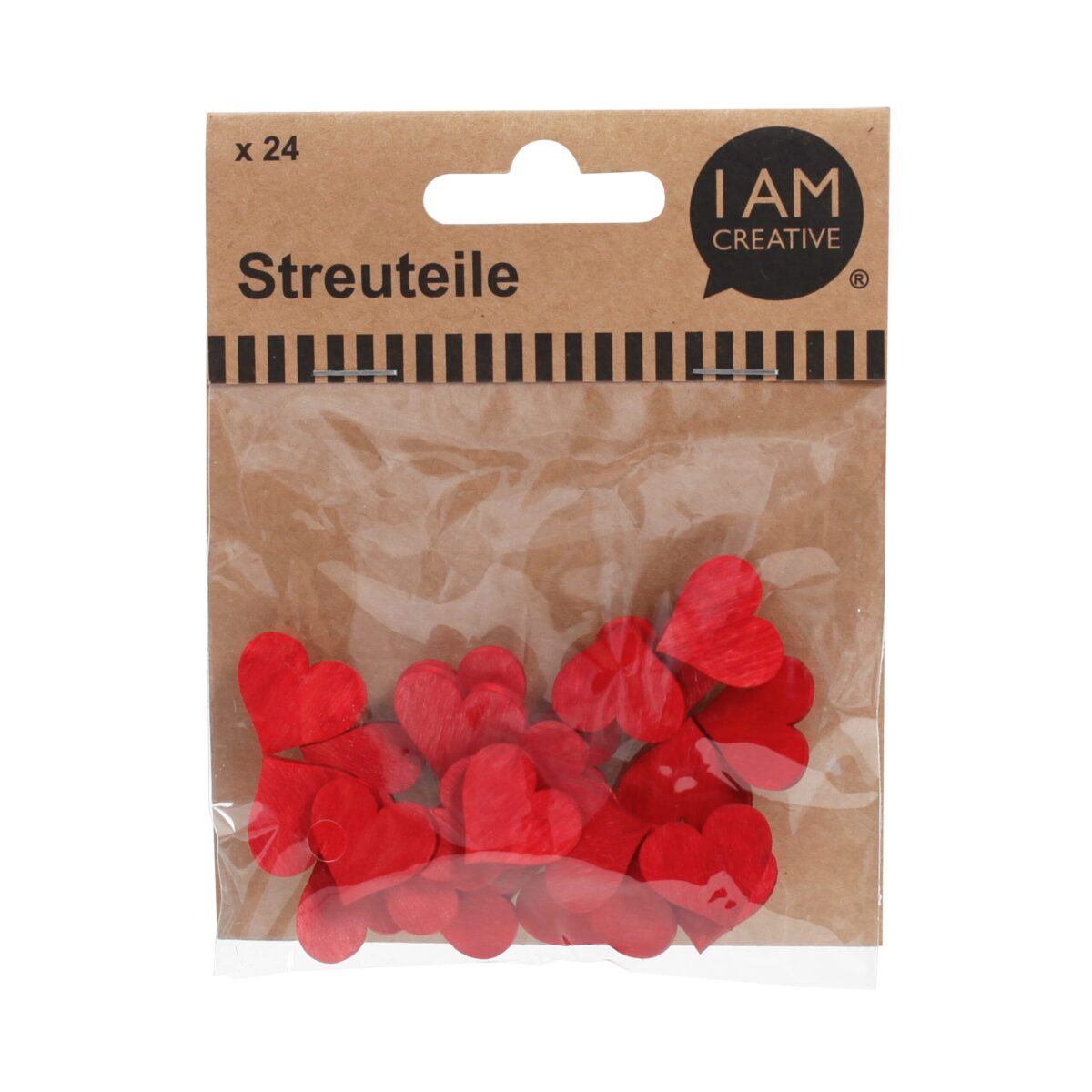 I AM CREATIVE Holzstreuteile Herz 4501.12 rot, 2cm, 24 Stück – Hochwertig & günstig bei ShopDeca
