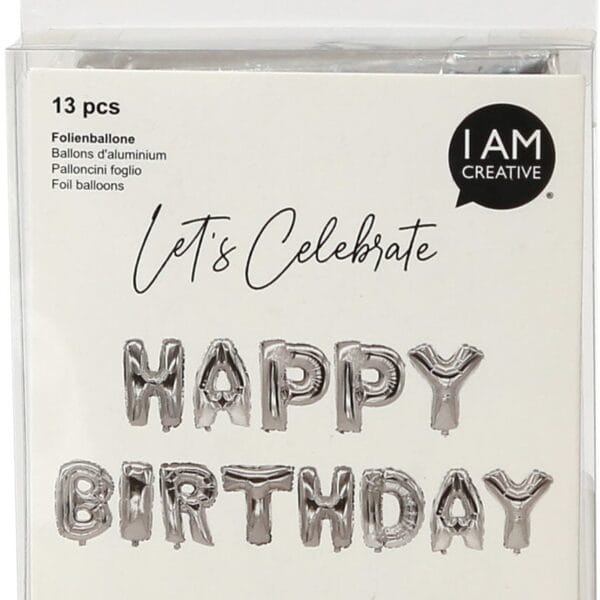 I AM CREATIVE Folienballon,Birthday 35cm 6010.91 silber