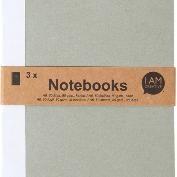I AM CREATIVE Notizbuch A6 MAA4005.12 braun, 60 Seiten 3 Stück
