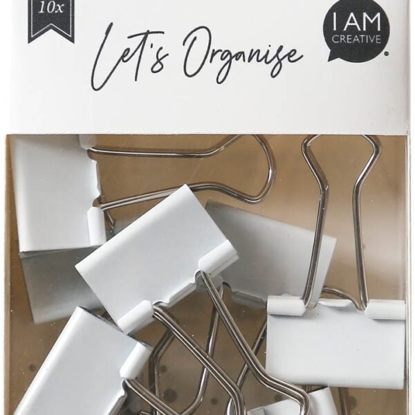 I AM CREATIVE Foldback Klammer Let's Organiz MAA4035.11 weiss, 25mm 10 Stück