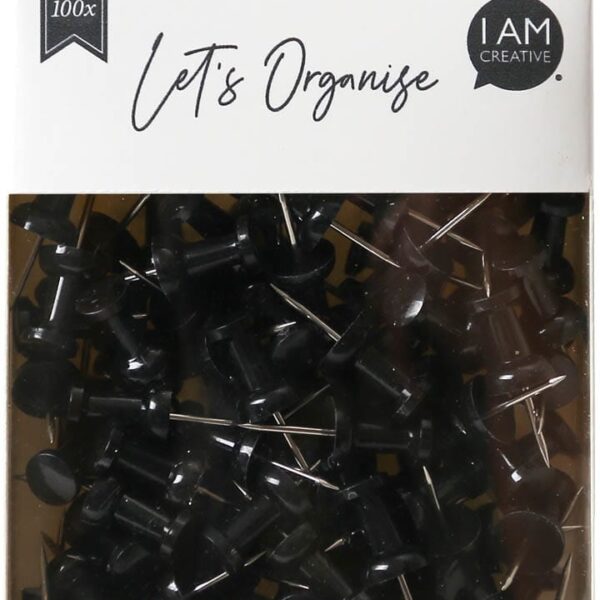 I AM CREATIVE Pinnadeln Let`s Organize MAA4035.18 schwarz, 9x24cm 100 Stück