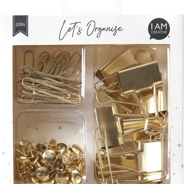 I AM CREATIVE Clip Set Let`s Organize MAA4035.24 gold 208-teilig