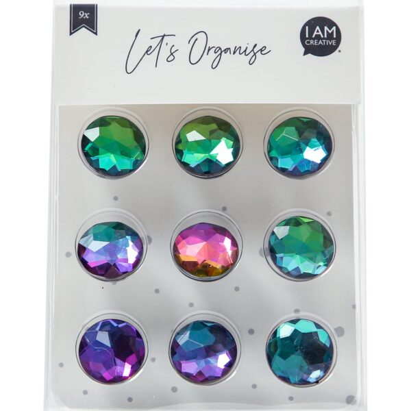 I AM CREATIVE Magnet Juwel Let`s Organize MAA4035.56 Acrylglas, bunt 9 Stück