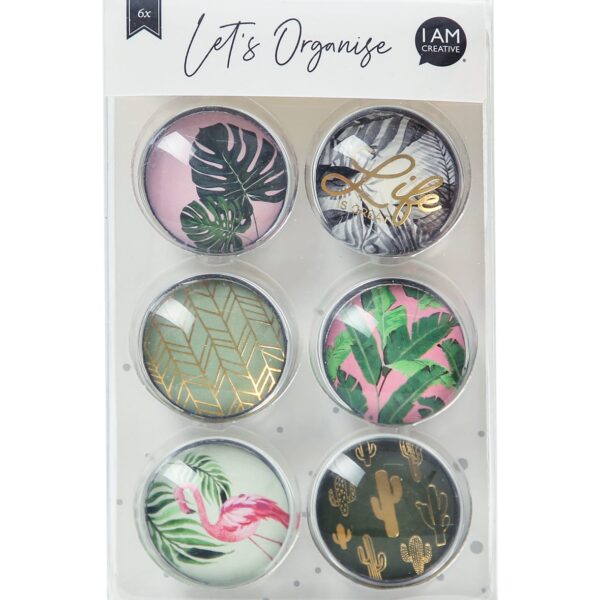 I AM CREATIVE Magnet Natur Let`s Organize MAA4035.61 Glas, 3x1cm 6 Stück