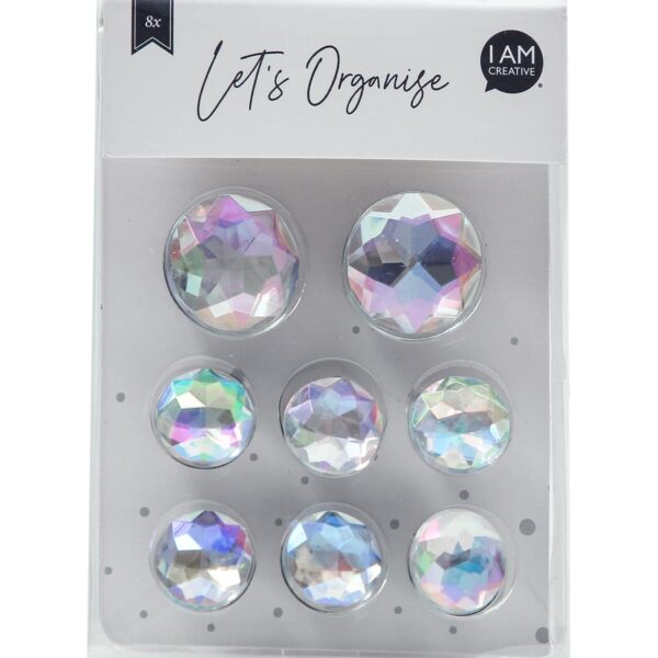 I AM CREATIVE Magnet Juwel Let`s Organize MAA4035.62 Acrylglas, irisierend 8 Stück