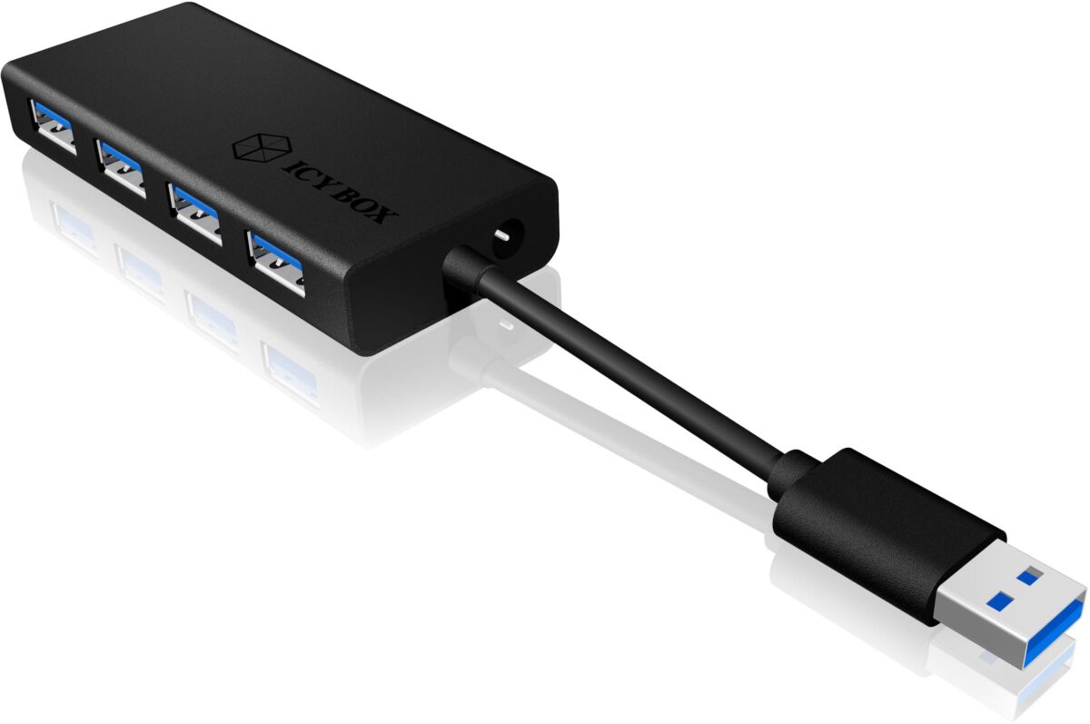ICY BOX 4 Port Hub USB 3.0 IB-AC6104-B aluminum black – Hochwertig & günstig bei ShopDeca