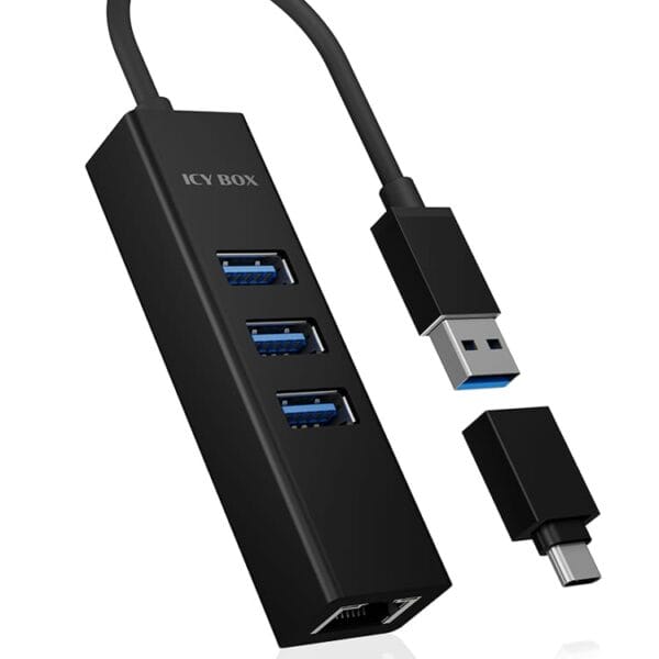 ICY BOX USB Hub & Gigabit Eth. LAN IB-HUB1419-LAN 3x USB-A
