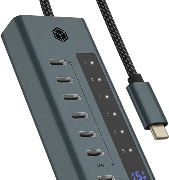 ICY BOX USB-C - 7-Port Hub IB-HUB1457-C31 6x 3.2 Gen2, 1x PD 20W