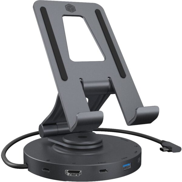 ICY BOX Swivel stand & DockingStation IB-TH100-DK USB-C, HDMI, USB-A,